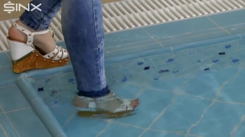 Denim Covered Blonde Takes A Dip Screencap 10 on sinx.preview.netperv.com