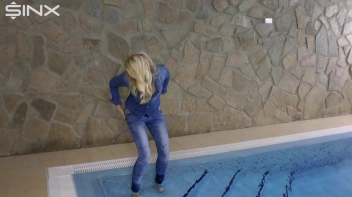 Denim Covered Blonde Takes A Dip Screencap 19 on sinx.preview.netperv.com