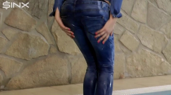 Denim Covered Blonde Takes A Dip Screencap 22 on sinx.preview.netperv.com