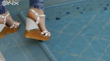 Denim Covered Blonde Takes A Dip Screencap 5 on sinx.preview.netperv.com