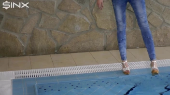 Denim Covered Blonde Takes A Dip Screencap 6 on sinx.preview.netperv.com