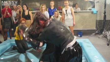 Messy Wrestling: Oil 'Em Up And Watch The Slimy Show X2!! 2 Audience Fights!!! Screencap 54 on sinx.preview.netperv.com