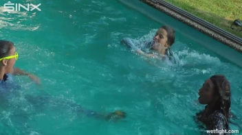 Three wild girls in pool cat fight Screencap 23 on sinx.preview.netperv.com