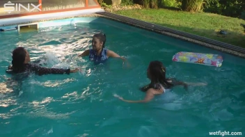 Three wild girls in pool cat fight Screencap 35 on sinx.preview.netperv.com