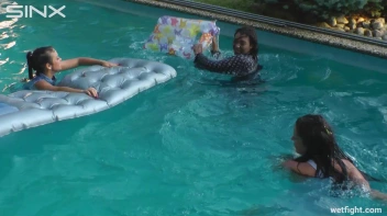 Three wild girls in pool cat fight Screencap 36 on sinx.preview.netperv.com