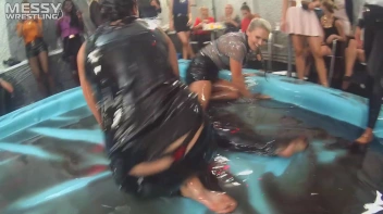 Making The Most Of The Mess As They Romp, Stomp, and Slop It Up In The Oil! 2 Audience Fights!! Screencap 20 on sinx.preview.netperv.com