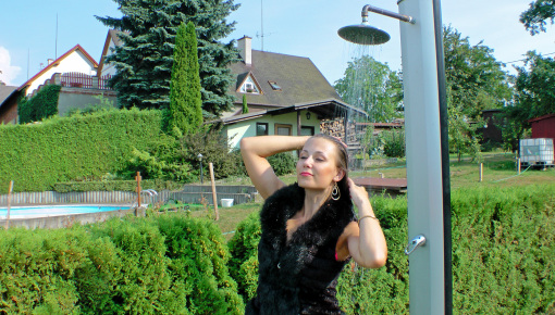 Latest deal - Clothed Hair Washing In Outdoor Shower