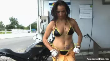 Motorcycle Chick Doesn't Just Wash Her Bike Screencap 86 on sinx.preview.netperv.com