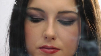 Dark Haired Teen Smokes In Red Lipstick Screencap 35 on sinx.preview.netperv.com