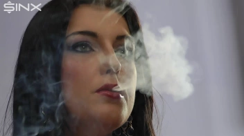 Dark Haired Teen Smokes In Red Lipstick Screencap 10 on sinx.preview.netperv.com