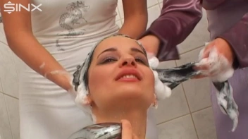 Pretty Girls Enjoy Hair Washing And Lathering Screencap 23 on sinx.preview.netperv.com