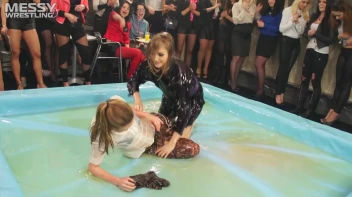 Messy Wrestling: Shiny, Slimy, And Ready To Rumble In Oil! Dunk This Bitch & Tear Her Clothes!!! Screencap 21 on sinx.preview.netperv.com