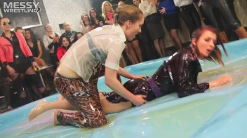 Messy Wrestling: Shiny, Slimy, And Ready To Rumble In Oil! Dunk This Bitch & Tear Her Clothes!!! Screencap 46 on sinx.preview.netperv.com