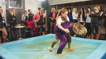 Messy Wrestling: Shiny, Slimy, And Ready To Rumble In Oil! Dunk This Bitch & Tear Her Clothes!!! Screencap 6 on sinx.preview.netperv.com