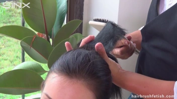 Sexy brunette gets her hair brushed to perfection Screencap 10 on sinx.preview.netperv.com
