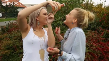 Drink Swapping Blondes Get Wet And Messy Screencap 8 on sinx.preview.netperv.com