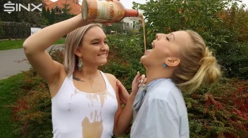 Drink Swapping Blondes Get Wet And Messy Screencap 11 on sinx.preview.netperv.com