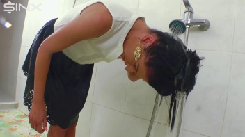 Raven Haired Babe Shampoos And Lathers Up Screencap 14 on sinx.preview.netperv.com