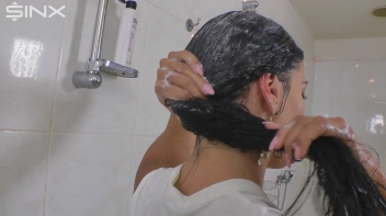 Raven Haired Babe Shampoos And Lathers Up Screencap 46 on sinx.preview.netperv.com