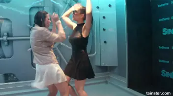 Cute chicks party underneath the club shower Screencap 32 on sinx.preview.netperv.com