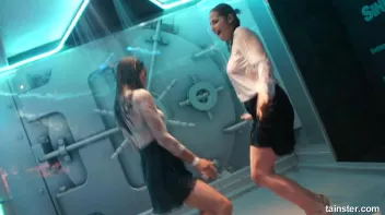Cute chicks party underneath the club shower Screencap 83 on sinx.preview.netperv.com