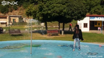 Raven Haired Hottie Soaks Herself At Waterpark Screencap 2 on sinx.preview.netperv.com