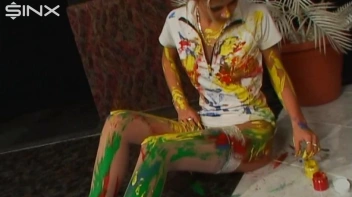 Wet And Messy Paint Play With Sexy Blonde Screencap 32 on sinx.preview.netperv.com