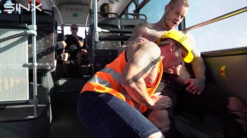 Stud Pays Builder For Gay Sex On The Bus Screencap 5 on sinx.preview.netperv.com
