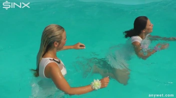 Outdoor Pool Play For Babes In White Dresses Screencap 57 on sinx.preview.netperv.com