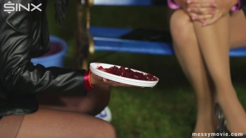 Outdoor Lesbian Food Fight Gets Real Messy Screencap 12 on sinx.preview.netperv.com