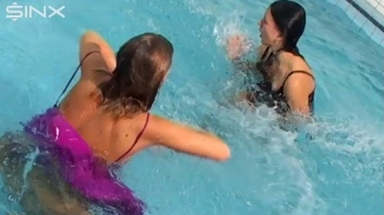 Catfighting Girls Get Soaked In The Pool Screencap 46 on sinx.preview.netperv.com