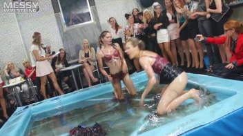 Messy Wrestling: Putting Those Short Skirts To Work In A Slippy Sloppin' Clothes Offin' Battle! Screencap 42 on sinx.preview.netperv.com