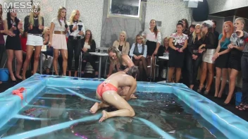 Messy Wrestling: Putting Those Short Skirts To Work In A Slippy Sloppin' Clothes Offin' Battle! Screencap 83 on sinx.preview.netperv.com