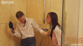 Girl Housemates Fight Clothed In Shower Screencap 9 on sinx.preview.netperv.com
