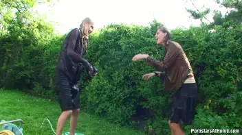 Cutie Babes In Fully Clothed Water Fight! Screencap 103 on sinx.preview.netperv.com