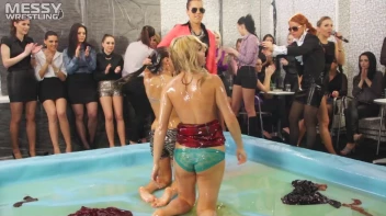 Messy Wrestling:  Roughin' It Up In The Oil Till They're Shredded Down To The Panties! Regular Footage!!! Screencap 56 on sinx.preview.netperv.com