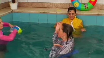 Satin Clad Cuties Hop In The Pool Screencap 86 on sinx.preview.netperv.com