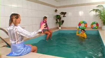 Satin Clad Cuties Hop In The Pool Screencap 10 on sinx.preview.netperv.com