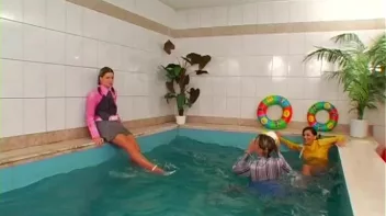 Satin Clad Cuties Hop In The Pool Screencap 11 on sinx.preview.netperv.com