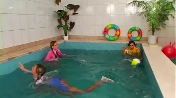 Satin Clad Cuties Hop In The Pool Screencap 12 on sinx.preview.netperv.com