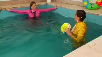 Satin Clad Cuties Hop In The Pool Screencap 20 on sinx.preview.netperv.com