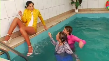 Satin Clad Cuties Hop In The Pool Screencap 39 on sinx.preview.netperv.com