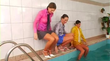 Satin Clad Cuties Hop In The Pool Screencap 51 on sinx.preview.netperv.com