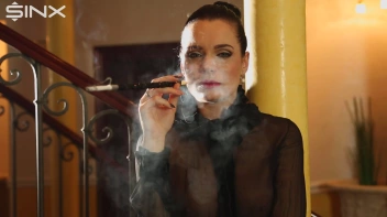 Seductive Babe With Red Lips Enjoys Smoking Screencap 17 on sinx.preview.netperv.com