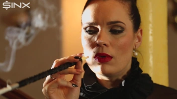 Seductive Babe With Red Lips Enjoys Smoking Screencap 20 on sinx.preview.netperv.com