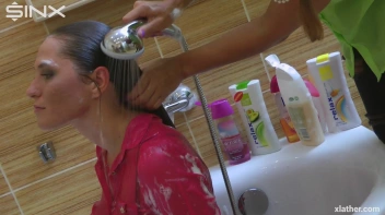 Brunette Babe's Wet and Sudsy Hair Wash Screencap 54 on sinx.preview.netperv.com