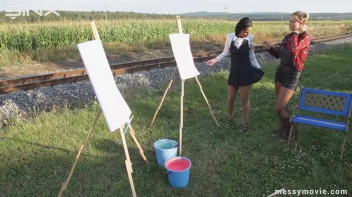 Outdoor Painting Session Turns Messy Quick Screencap 13 on sinx.preview.netperv.com
