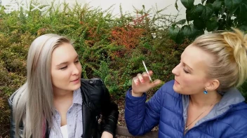 Seductive Blondes Take A Smoke Break Screencap 18 on sinx.preview.netperv.com