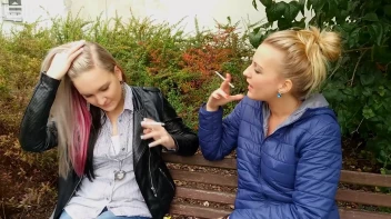 Seductive Blondes Take A Smoke Break Screencap 22 on sinx.preview.netperv.com