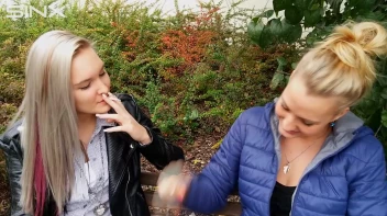 Seductive Blondes Take A Smoke Break Screencap 45 on sinx.preview.netperv.com